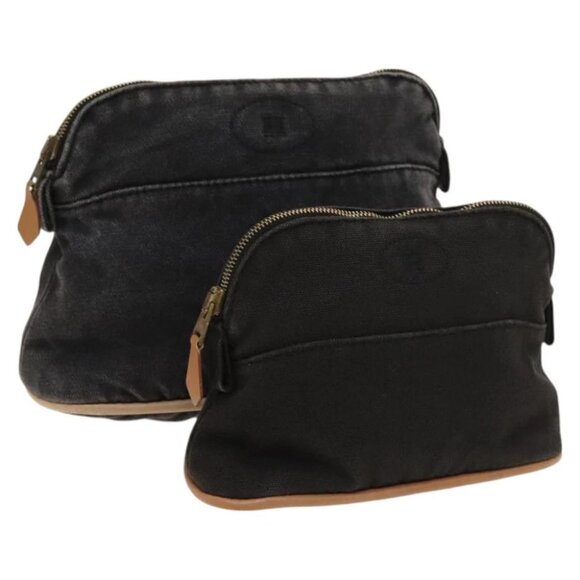 HERMES Bolide Pouch Canvas 2Set Black Auth - Picture 1 of 15